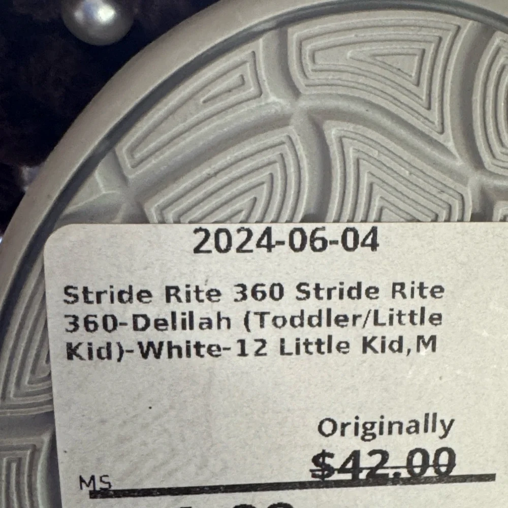 STRIDE RITE 360 Nwt 12 Girls Delilah White Velcro Strap Sandals